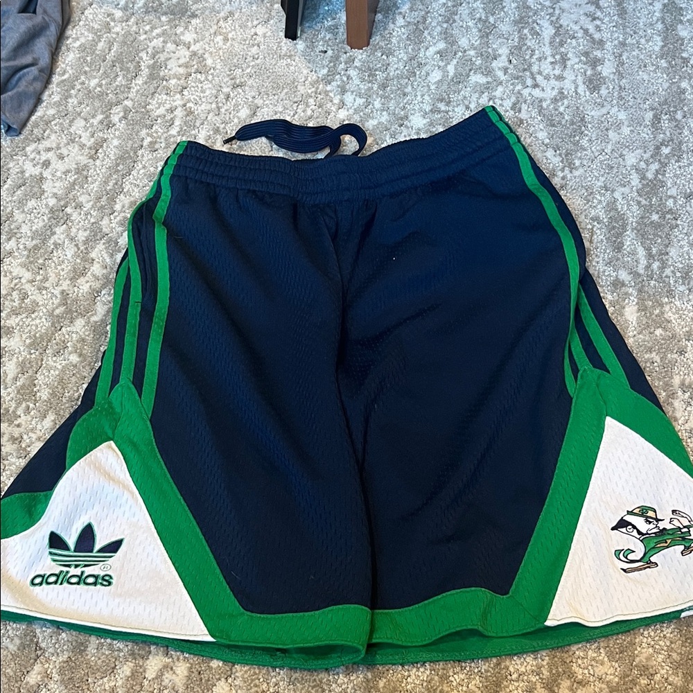 Notre Dame Adidas Dark Blue and Green Sports Shorts